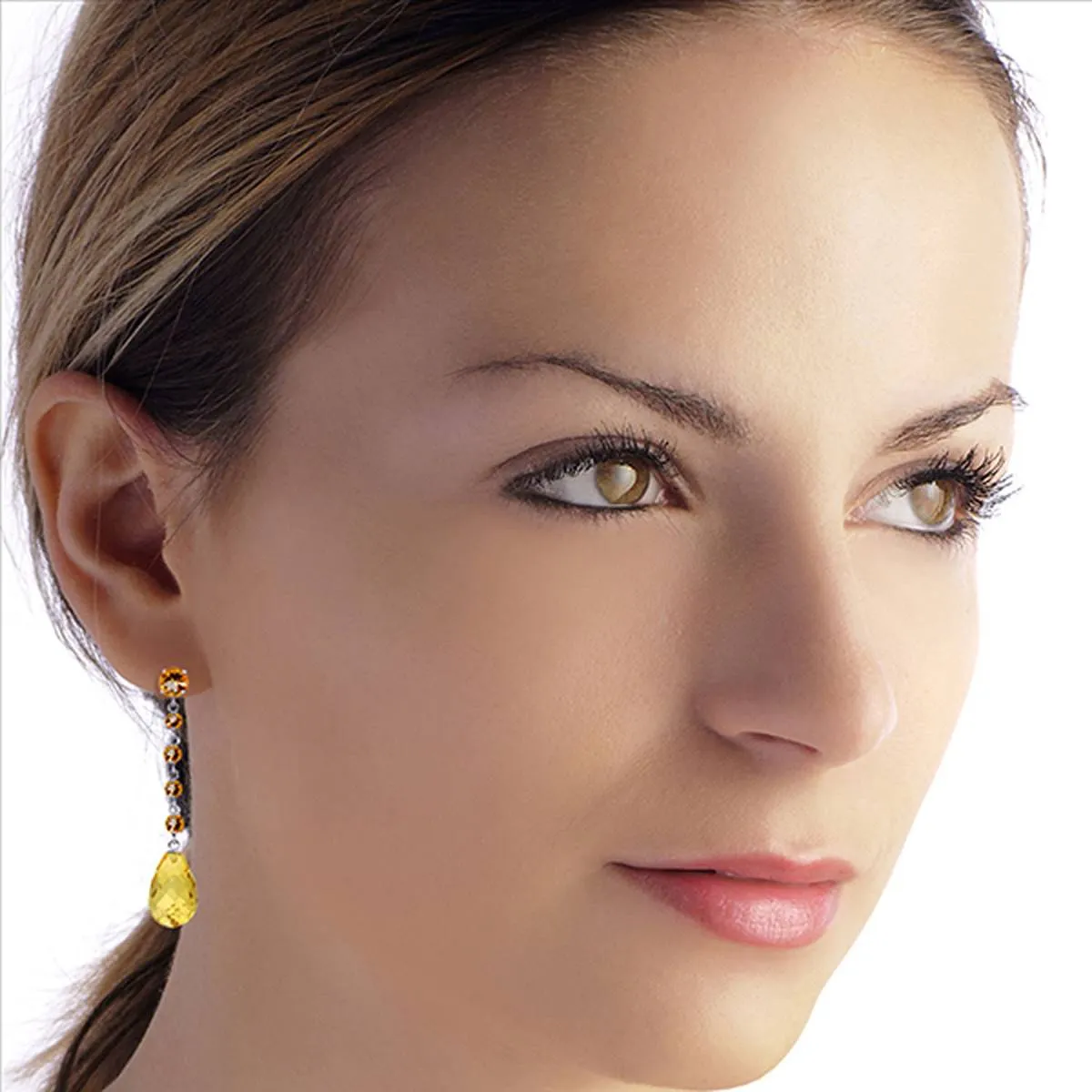 23 Carat 14K Solid Yellow Gold I Come In Peace Citrine Earrings