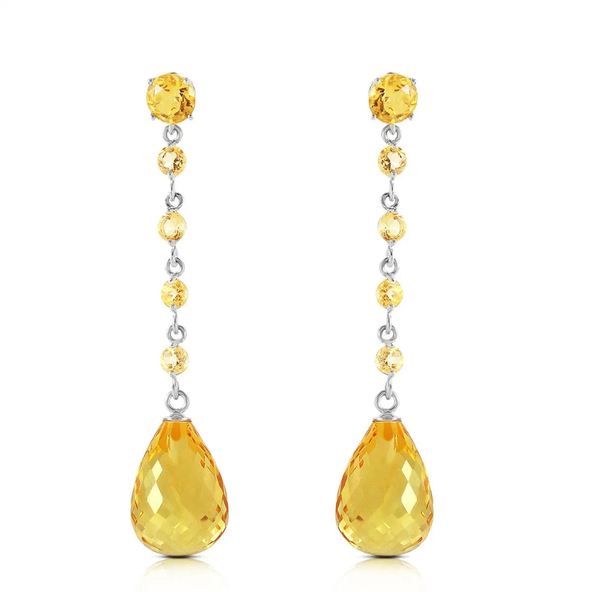 23 Carat 14K Solid Yellow Gold I Come In Peace Citrine Earrings