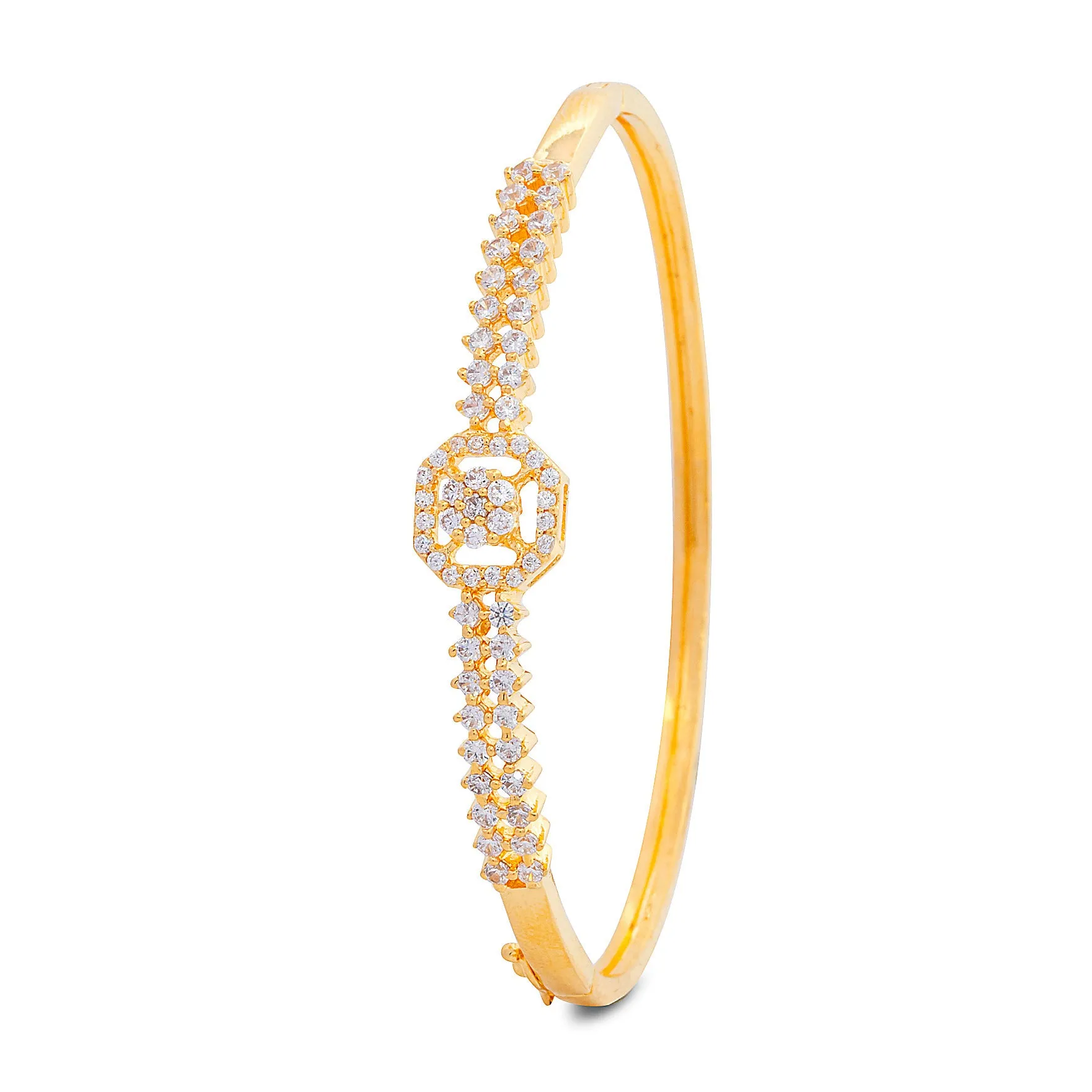 24ct Heavy Gold Plated Stone Bracelet Bangle PSBRB31W-002