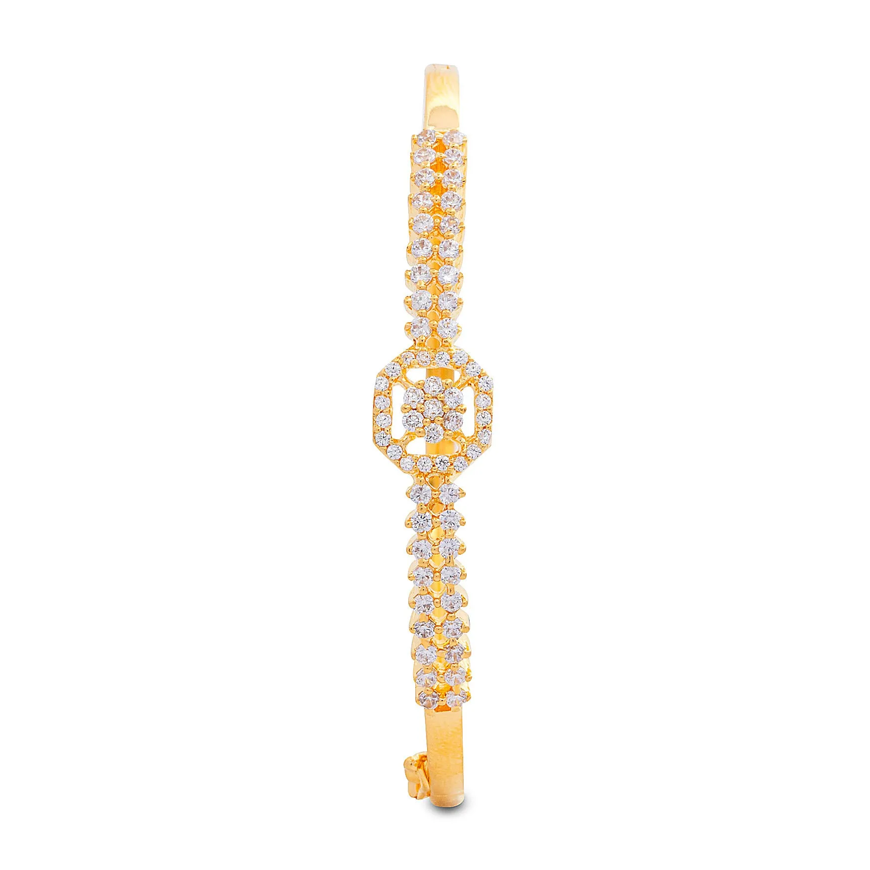 24ct Heavy Gold Plated Stone Bracelet Bangle PSBRB31W-002