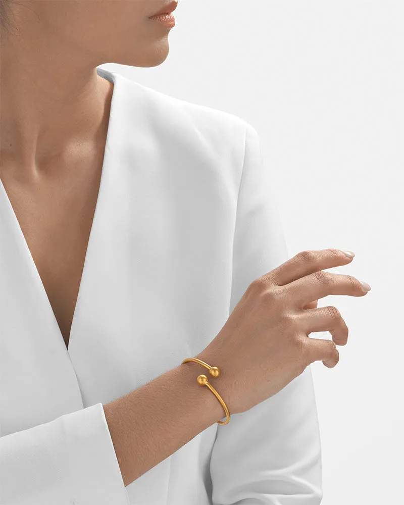 24Kt Gold Golden Orb Bangle