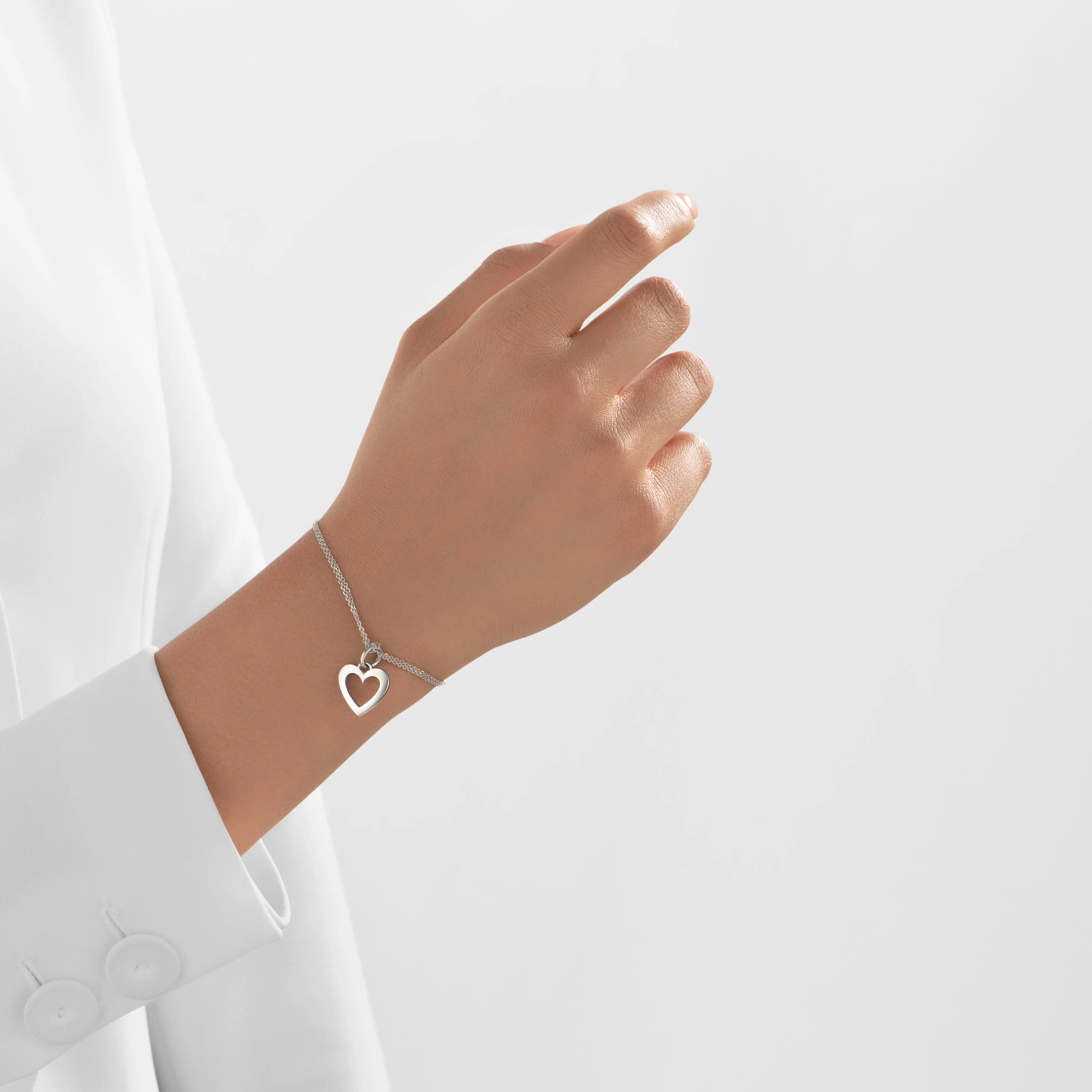 24Kt Platinum Heart Charm
