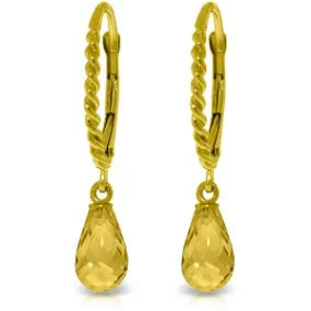 3 Carat 14K Solid Yellow Gold Athena Citrine Earrings