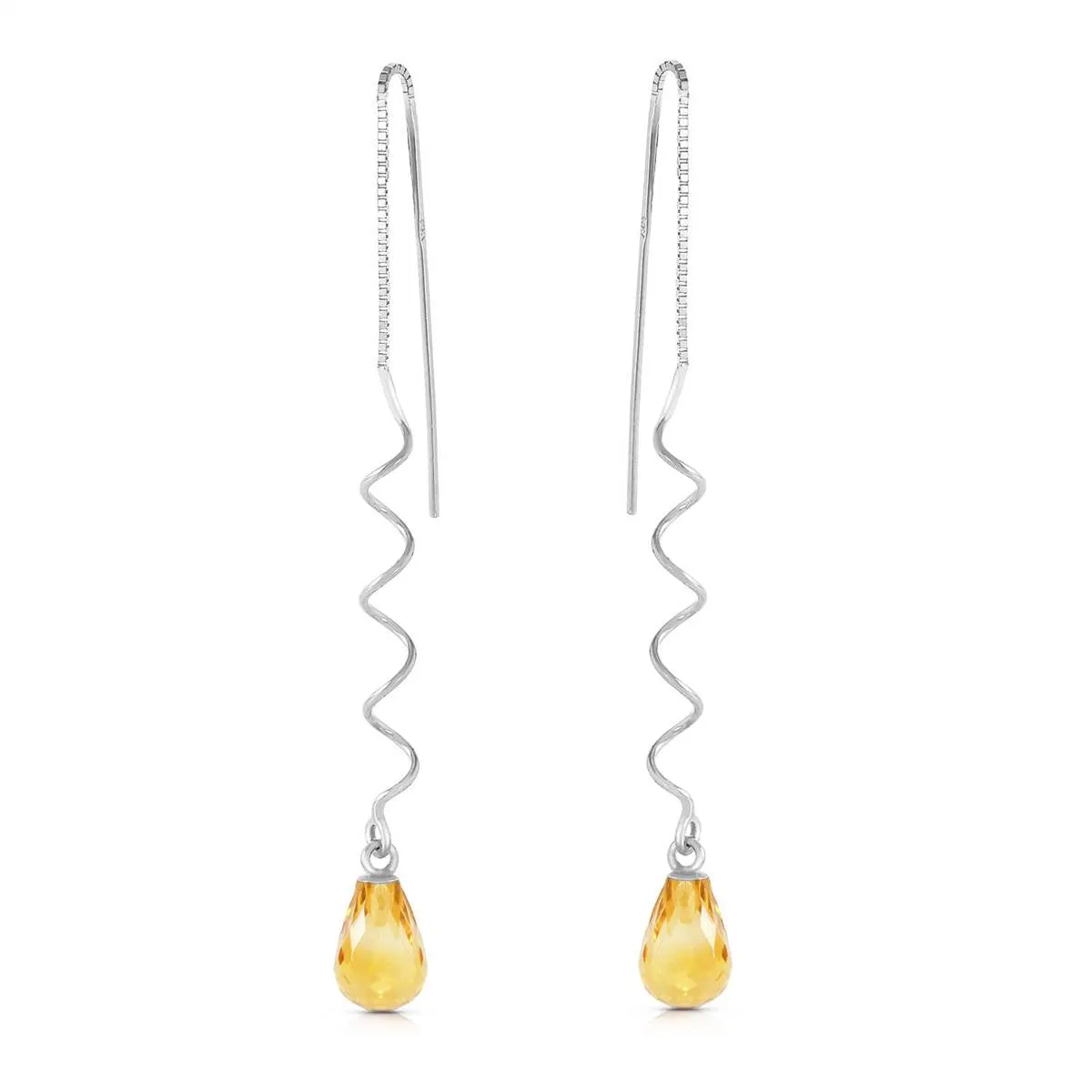 3.3 Carat 14K Solid White Gold Here To Eternity Citrine Earrings