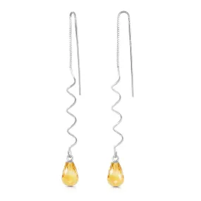3.3 Carat 14K Solid White Gold Here To Eternity Citrine Earrings