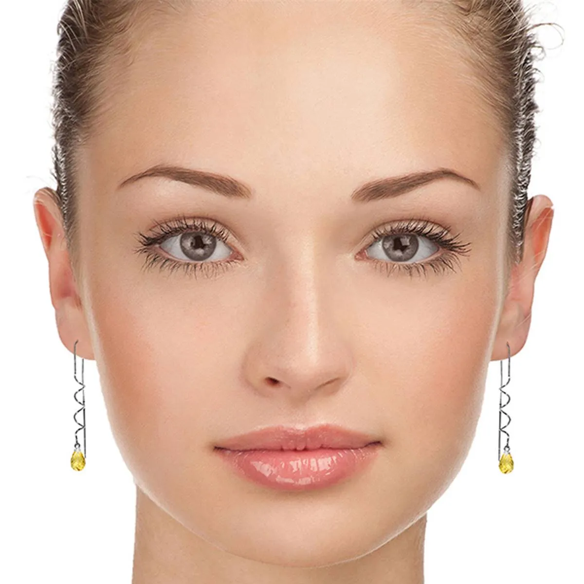 3.3 Carat 14K Solid White Gold Here To Eternity Citrine Earrings