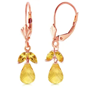 3.4 Carat 14K Solid Rose Gold Citrine Envy Earrings