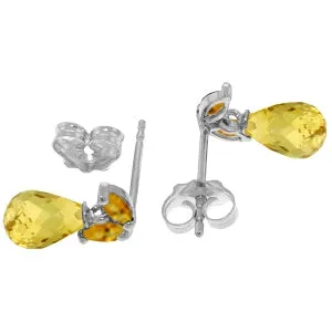 3.4 Carat 14K Solid White Gold I Feel Fabulous Citrine Earrings