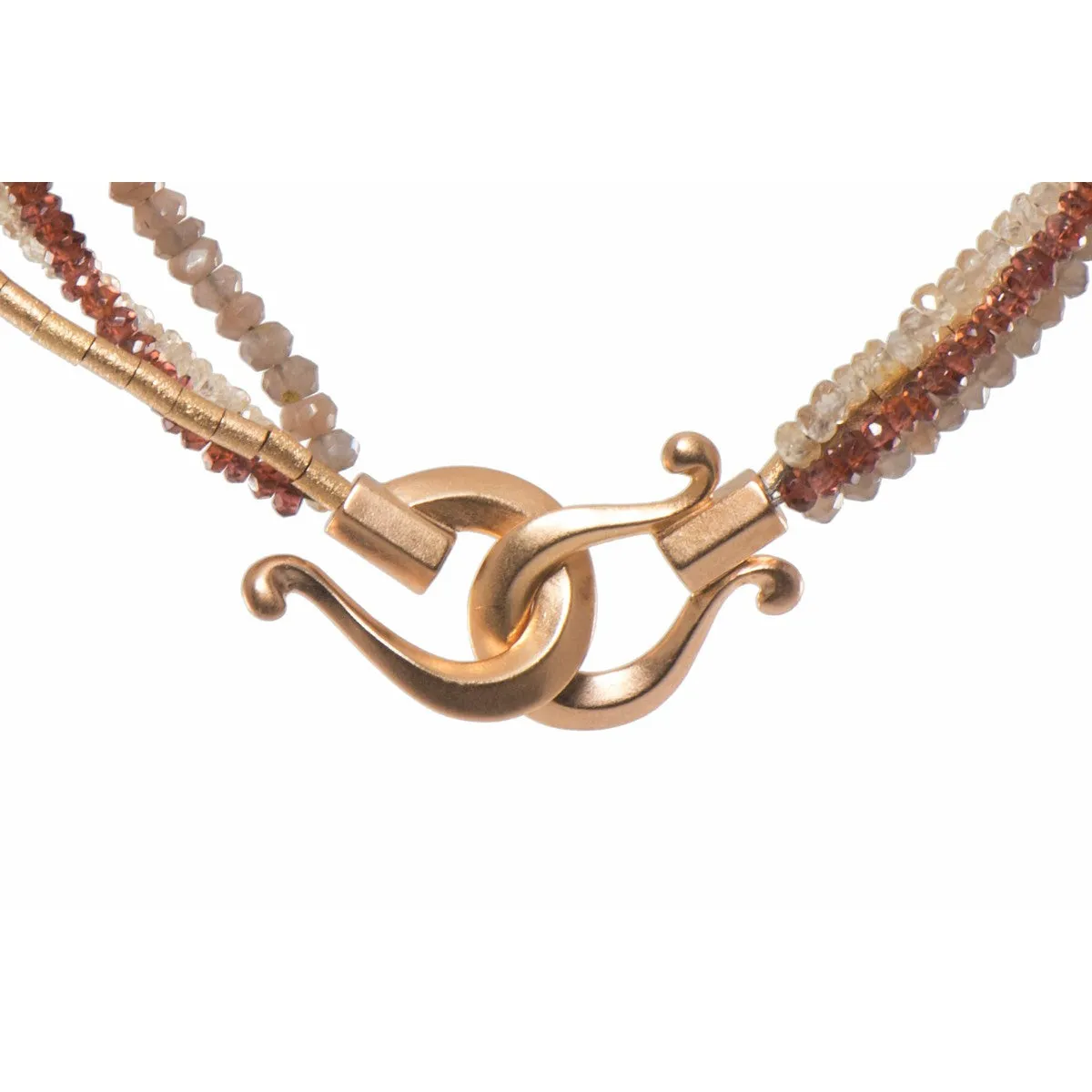 3mm Garnet, Labradorite, Zirkon 24K Gold Vermeil Necklace