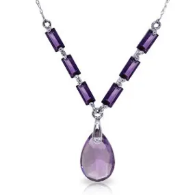 4.35 Carat 14K Solid White Gold Love To Love Amethyst Necklace