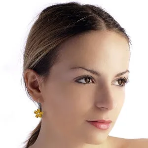 4.43 Carat 14K Solid White Gold Smitten Citrine Diamond Earrings