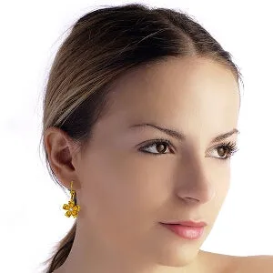 4.43 Carat 14K Solid Yellow Gold Pastoral Citrine Earrings