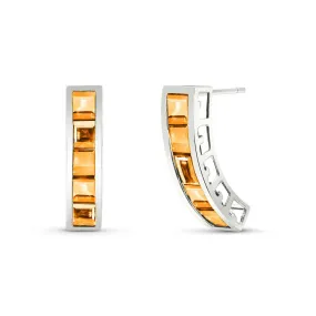 4.5 Carat 14K Solid White Gold Drifting Towards Love Citrine Earrings