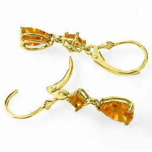 4.5 Carat 14K Solid Yellow Gold Beaute Citrine Earrings