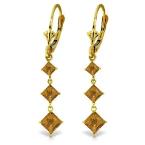 4.79 Carat 14K Solid Yellow Gold Becoming Citrine Earrings