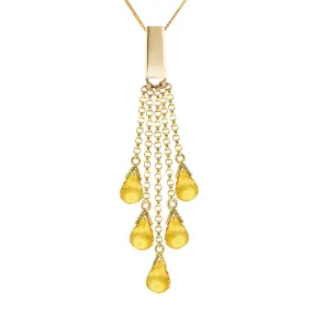 5.8 Carat 14K Solid Yellow Gold Enjoyment Citrine Necklace