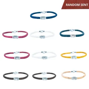 5mm round colored cork wire and alloy beads handmade unisex bracelet, DBR-049-MIX-10 -RANDOM