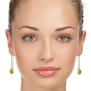 6 Carat 14K Solid Yellow Gold Exotic Element Citrine Earrings