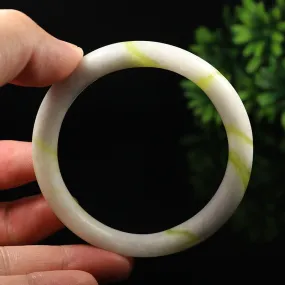 61mm Grade A 100% Natural Yellow Green Jade Bangle Bracelet Guizhou Jade V8123