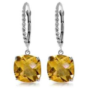 7.2 Carat 14K Solid White Gold Game Of Chess Citrine Earrings