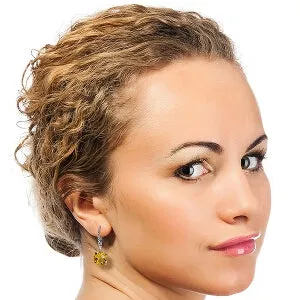 7.2 Carat 14K Solid White Gold Game Of Chess Citrine Earrings