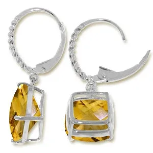 7.2 Carat 14K Solid White Gold Game Of Chess Citrine Earrings