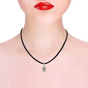 7.56 Carat 14K Solid White Gold Willow Wind Green Amethyst Diamond Necklace