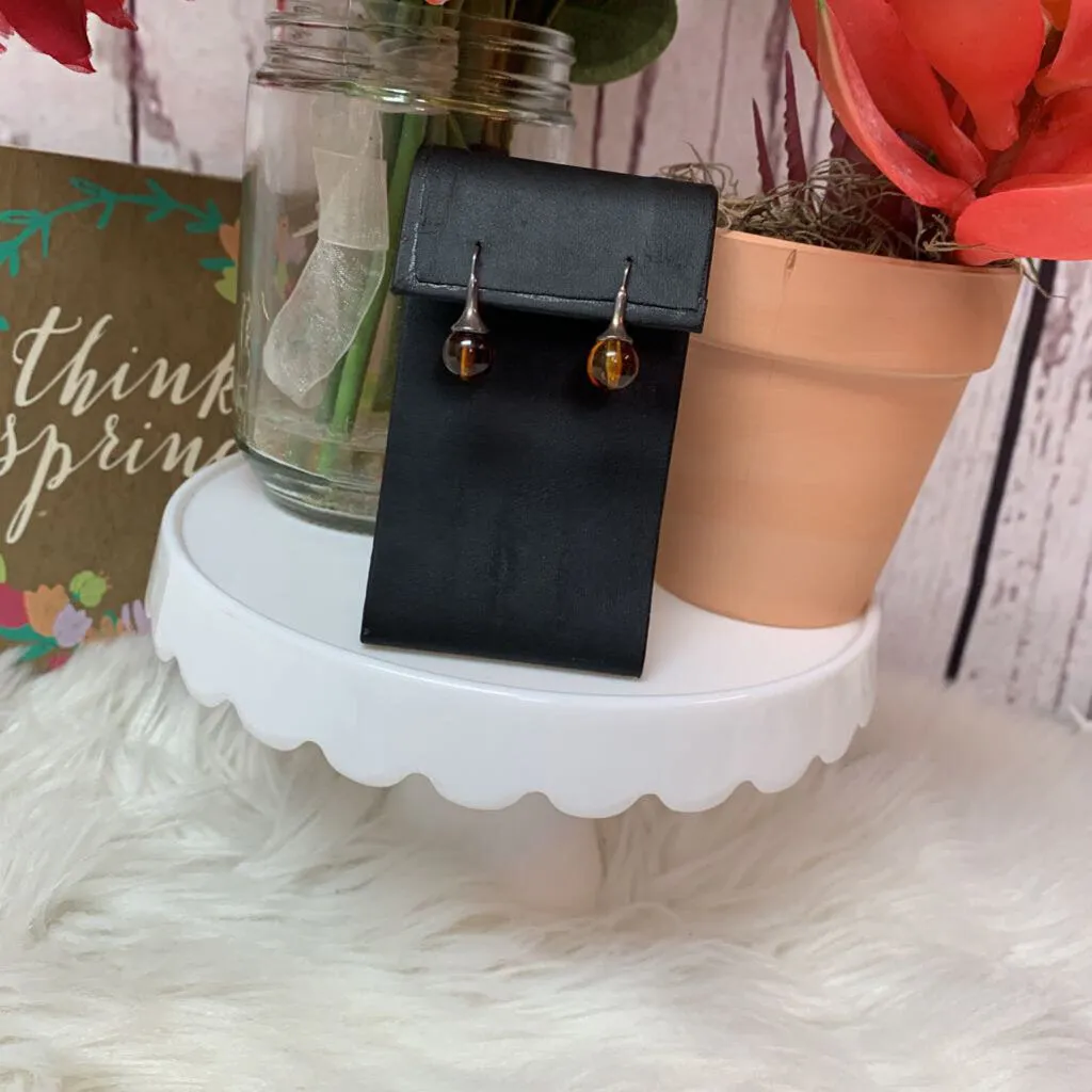 925 SILVER AMBER DROP EARRINGS