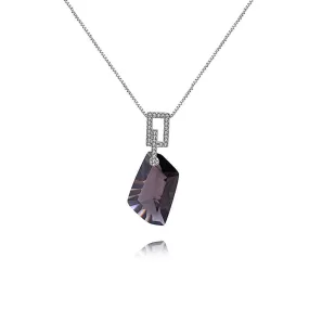 925 Silver CZ Diamond Irregular Citrine Necklace