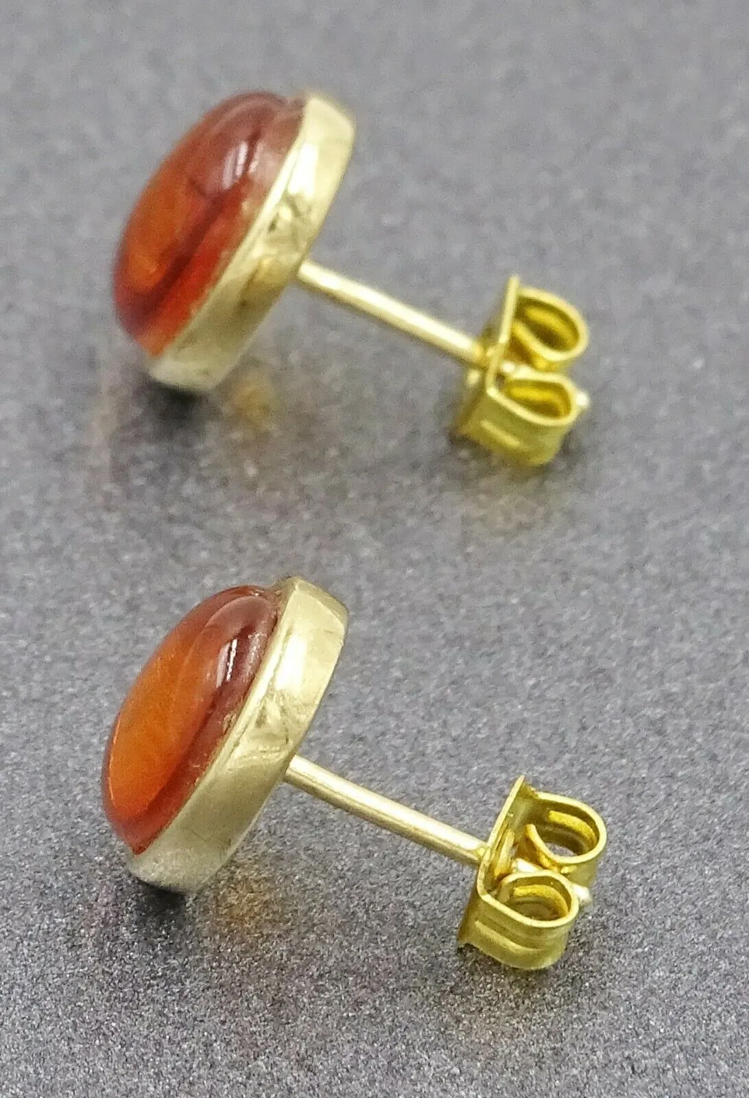 9ct Yellow Gold Amber Stud Earrings