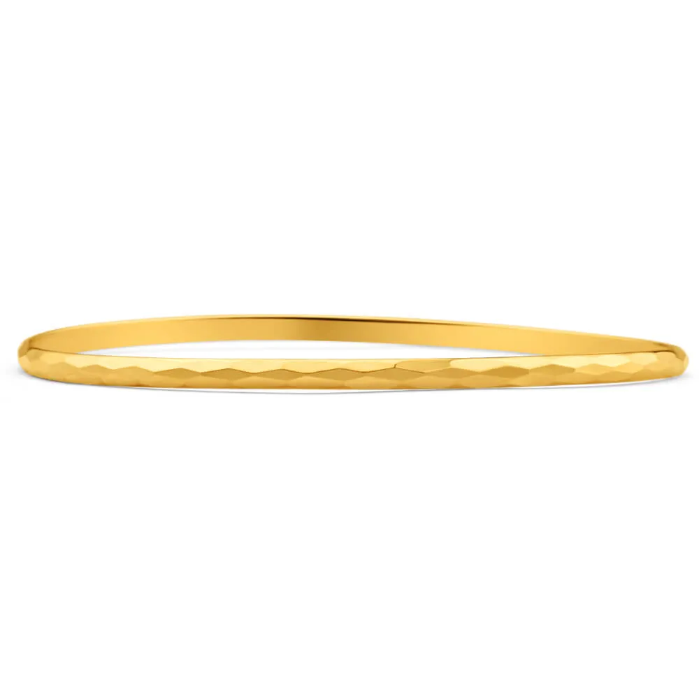 9ct Yellow Gold Faceted Bangle