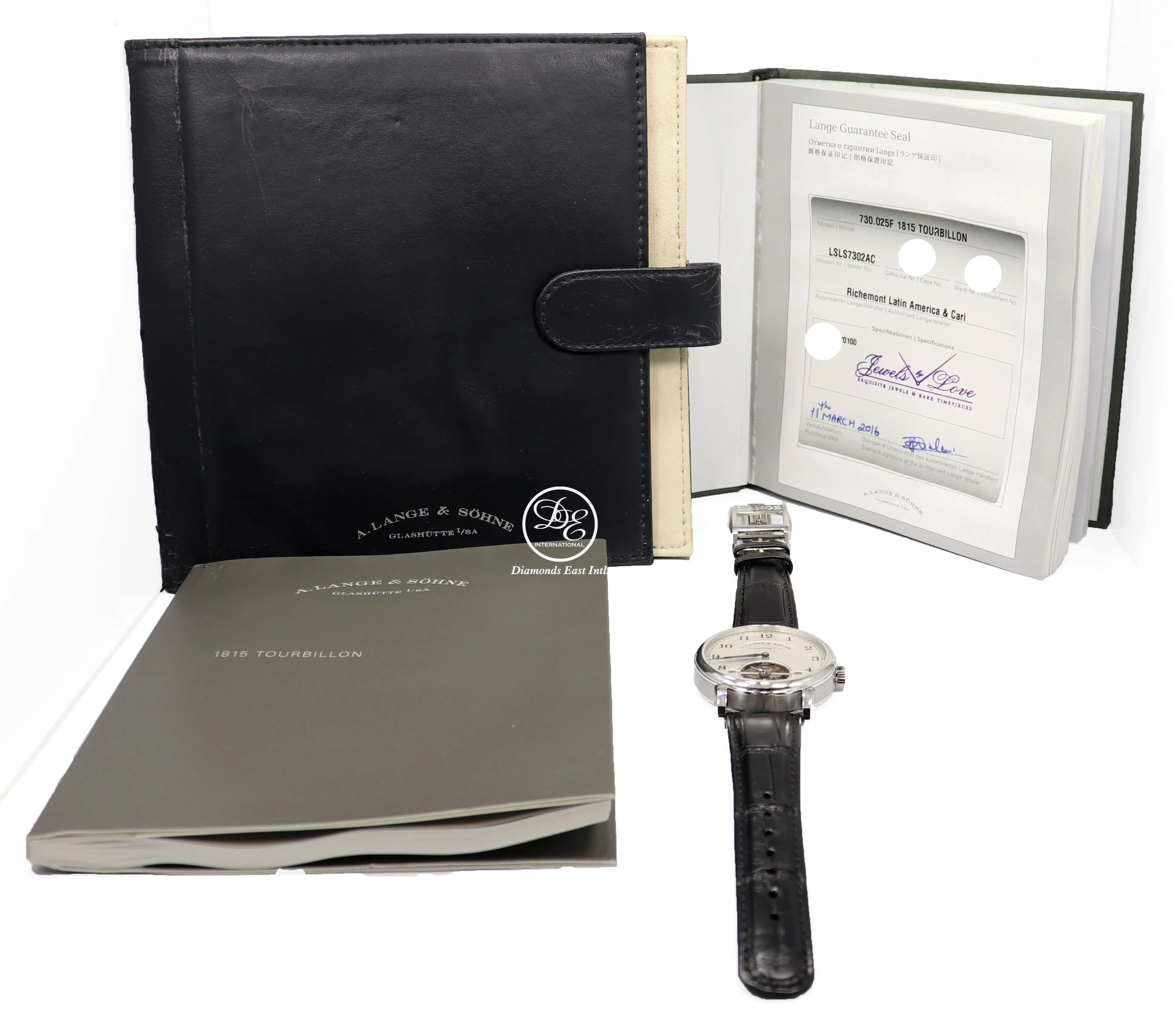 A. Lange & Söhne 1815 Tourbillon 730.025F Platinum Limited Edition of 100 Watch *NEW*