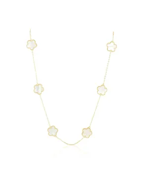Adeline Clover Necklace, Mother of Pearl