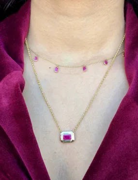 Akari Ruby Necklace, 14k Gold