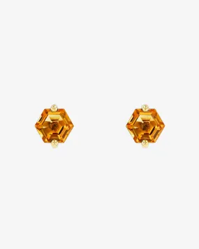Amalfi Hexagon Citrine Studs