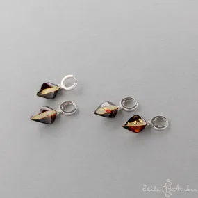 Amber earrings "Yellow cherry leafs"
