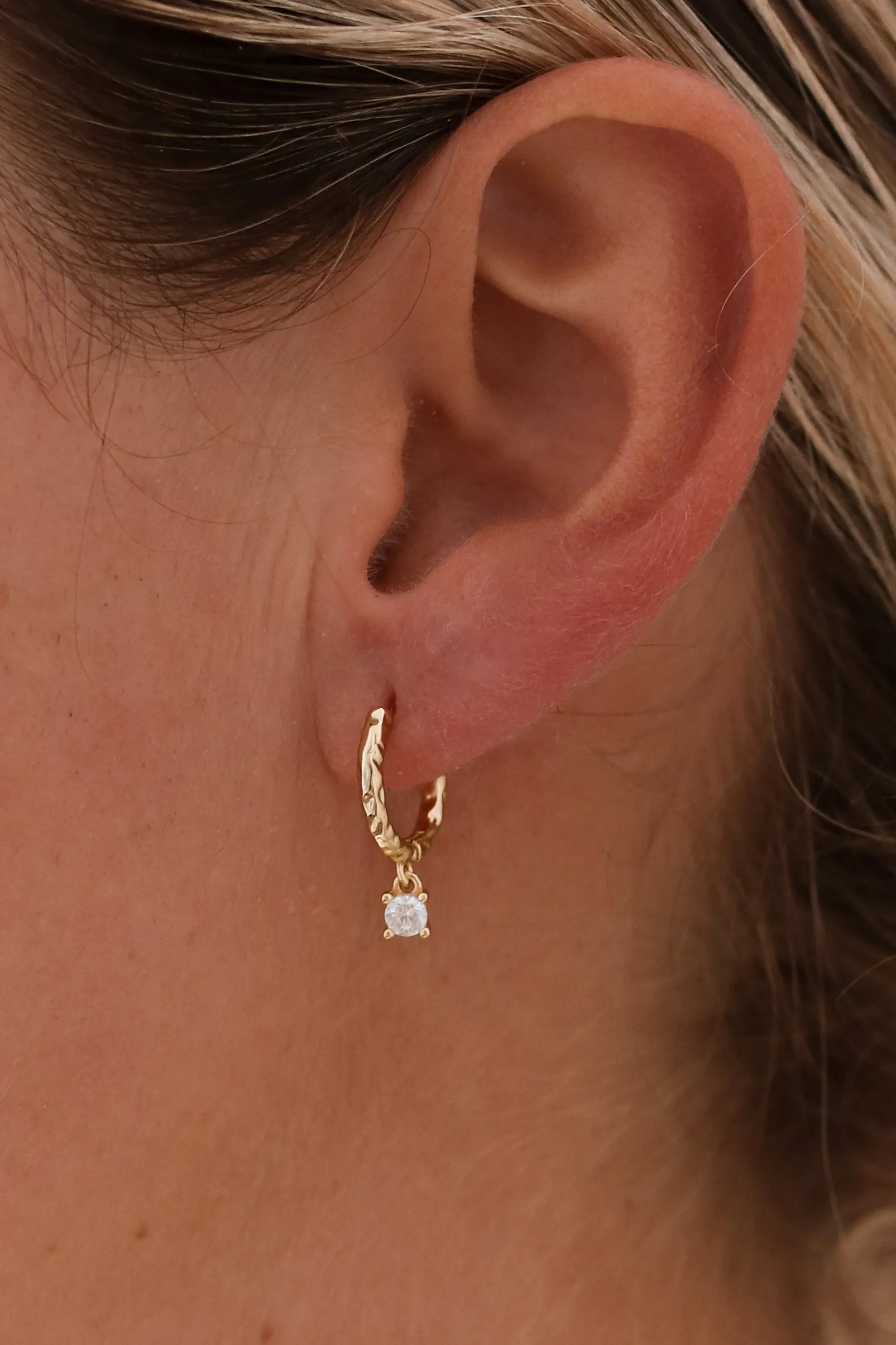 Amber - Gold or Silver Sterling Silver Hoops