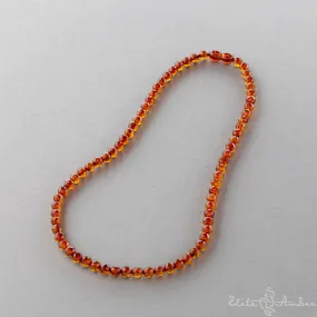 Amber necklace "Glossy cognac"
