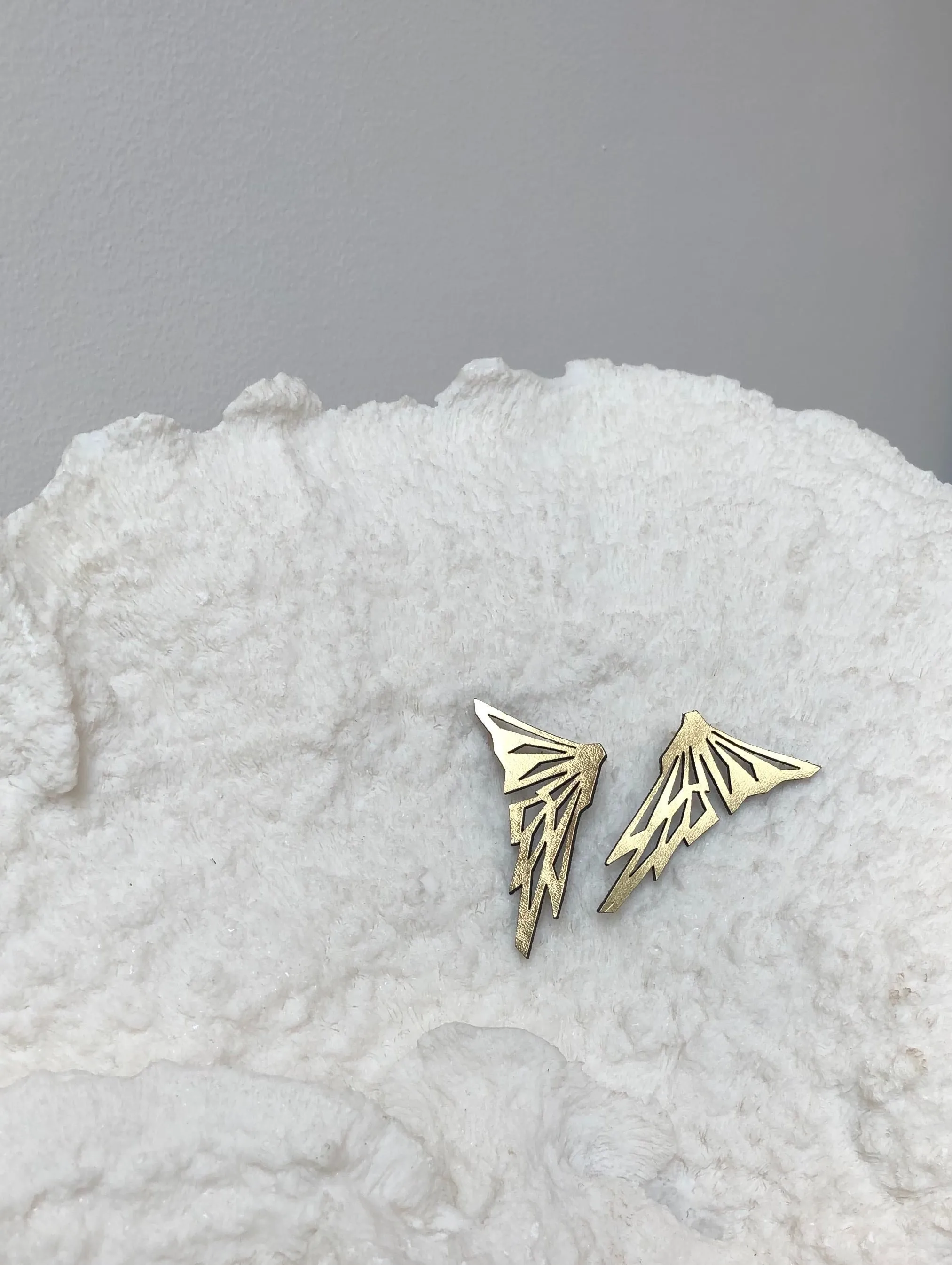 Amber Stud Earrings Gold