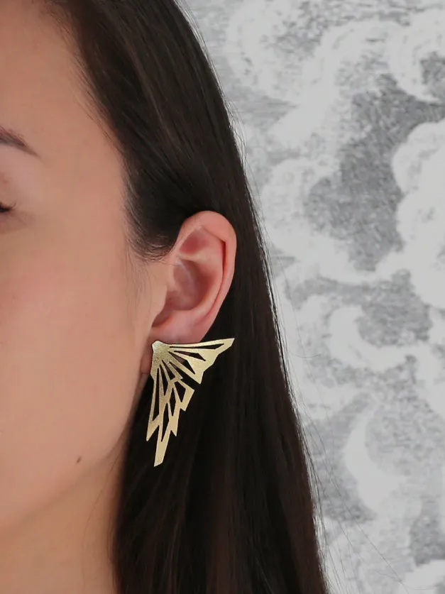 Amber Stud Earrings Gold