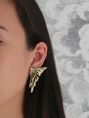 Amber Stud Earrings Gold