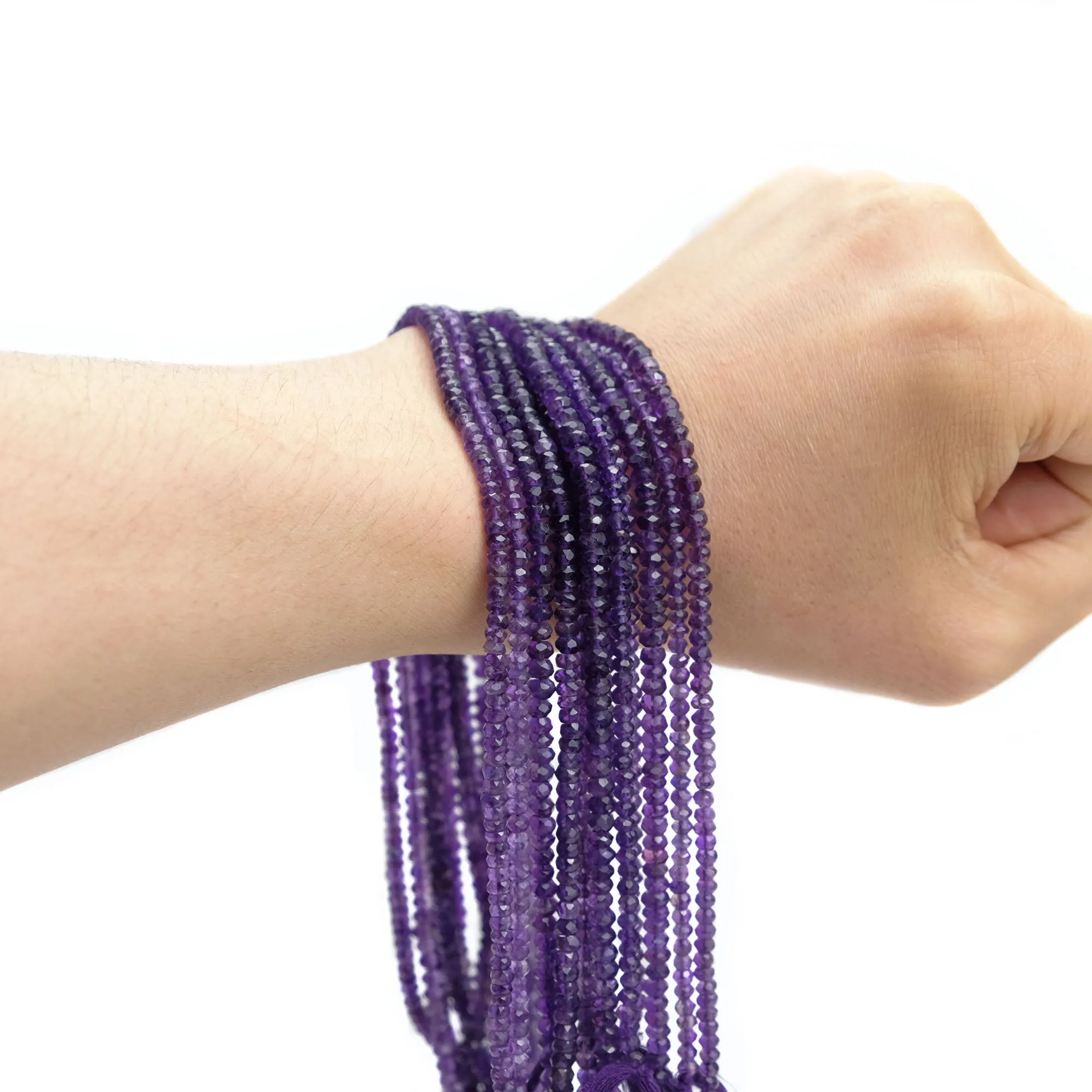 Amethyst 4mm Faceted Rondelles
