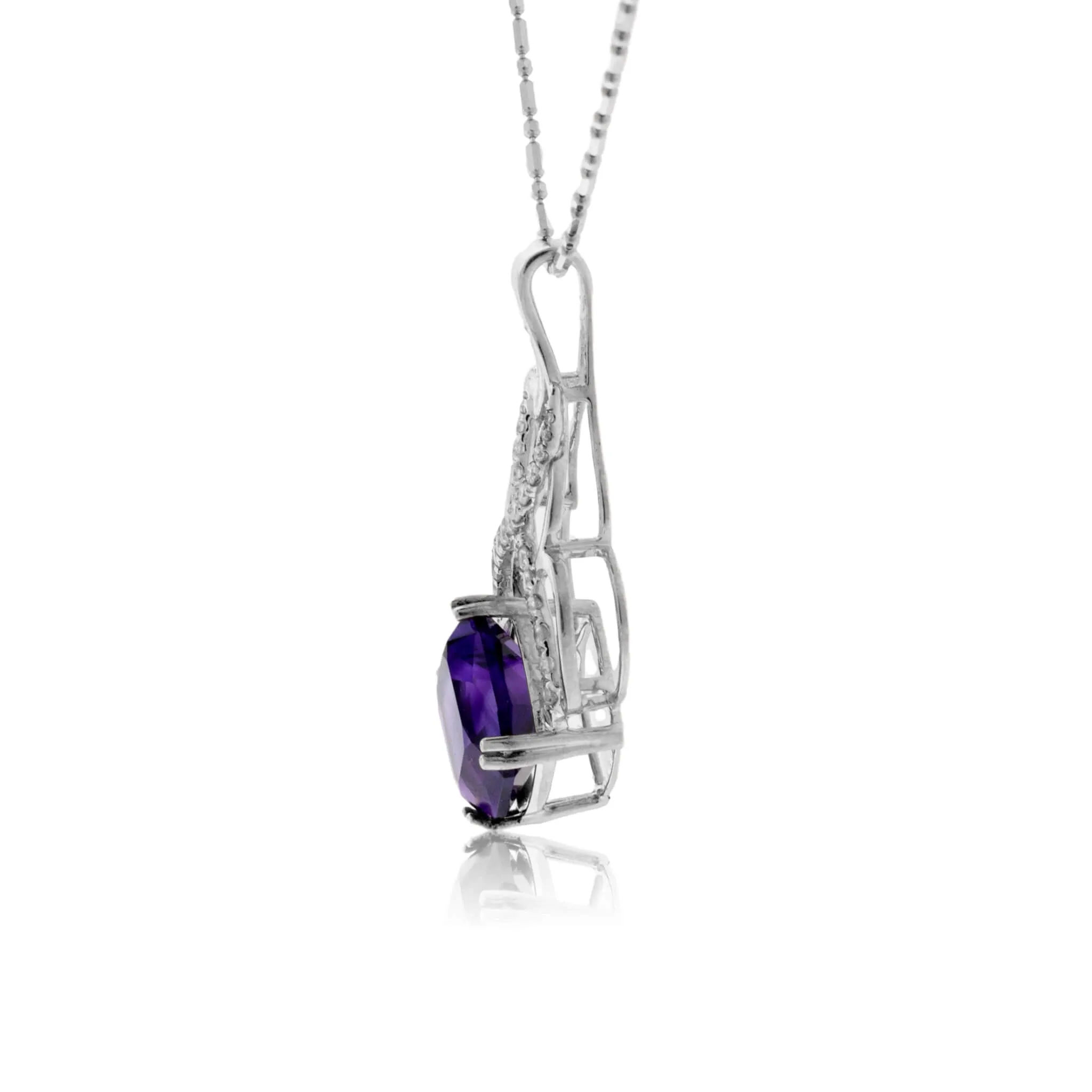 Amethyst & Diamond Decorative Pendant