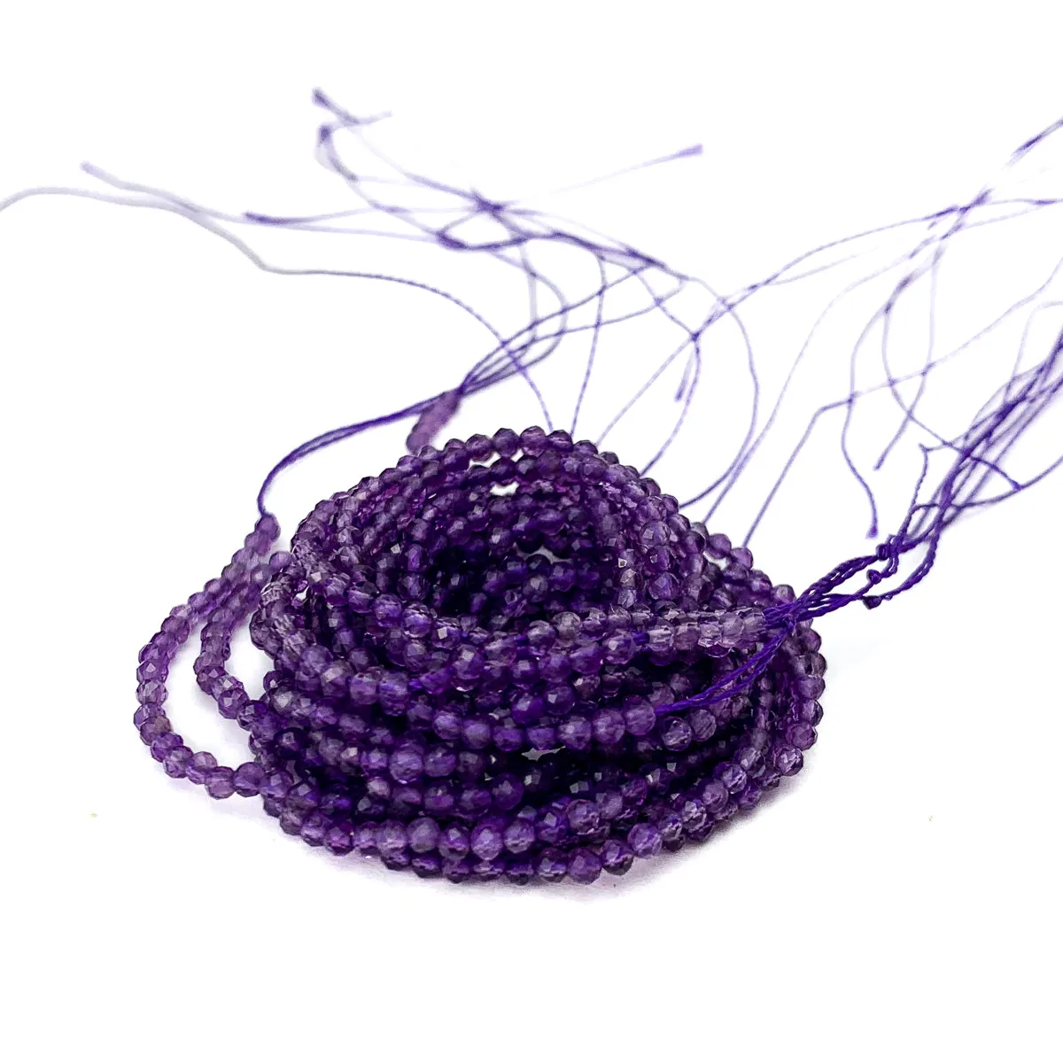 Amethyst Dark 2mm Micro Faceted Rounds
