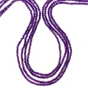 Amethyst Dark 2mm Micro Faceted Rounds
