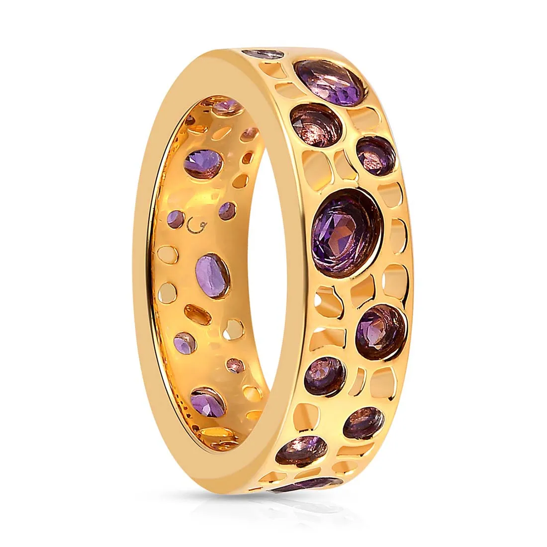 Amethyst Lattice Band Ring   Lattice Eternity Necklace with Amethyst