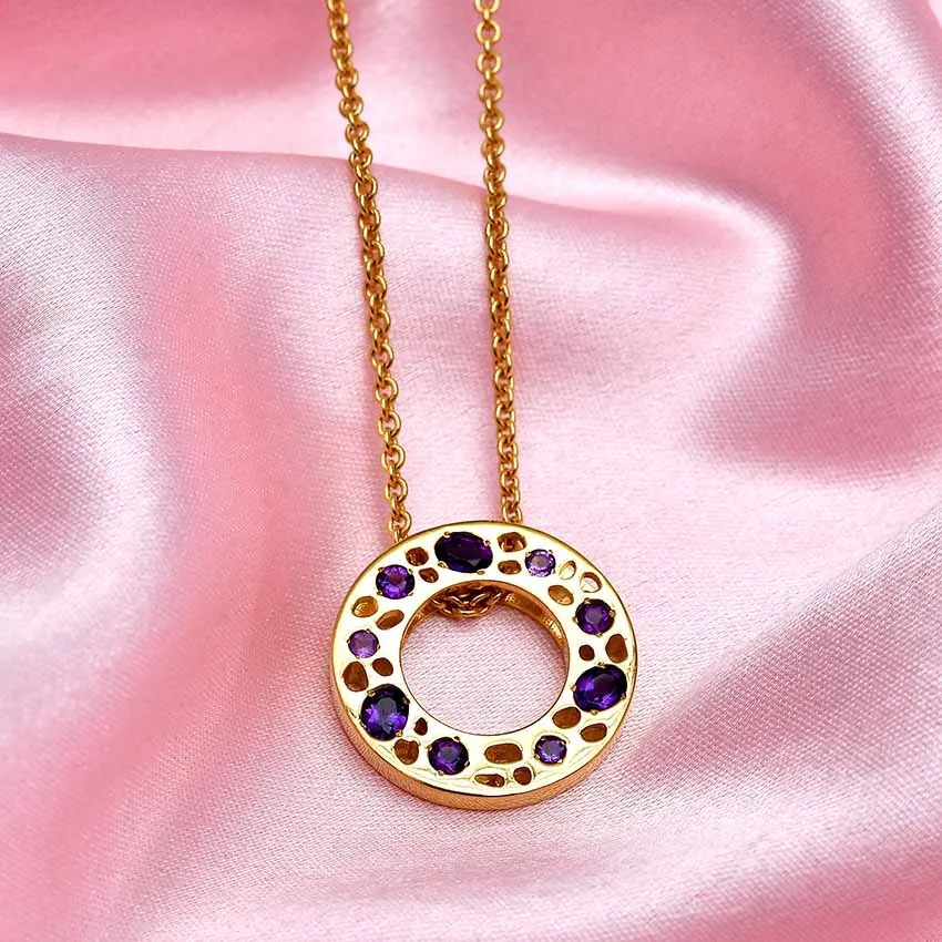 Amethyst Lattice Band Ring   Lattice Eternity Necklace with Amethyst