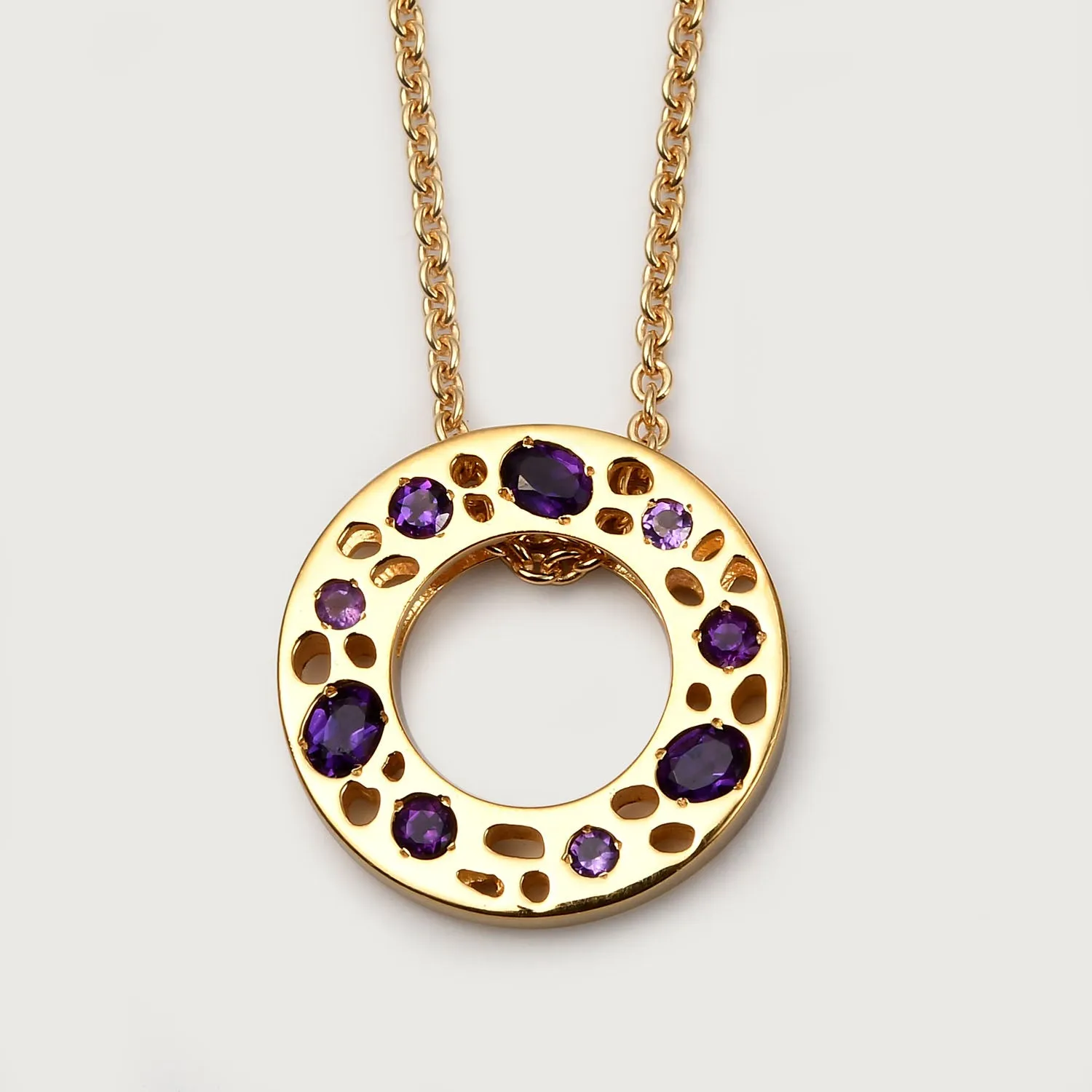 Amethyst Lattice Band Ring   Lattice Eternity Necklace with Amethyst