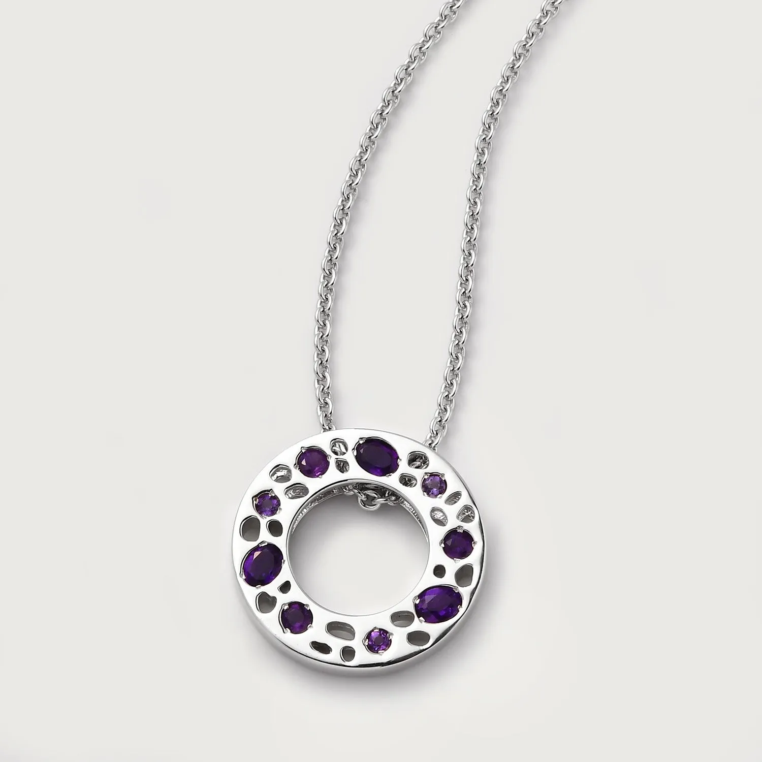 Amethyst Lattice Band Ring   Lattice Eternity Necklace with Amethyst