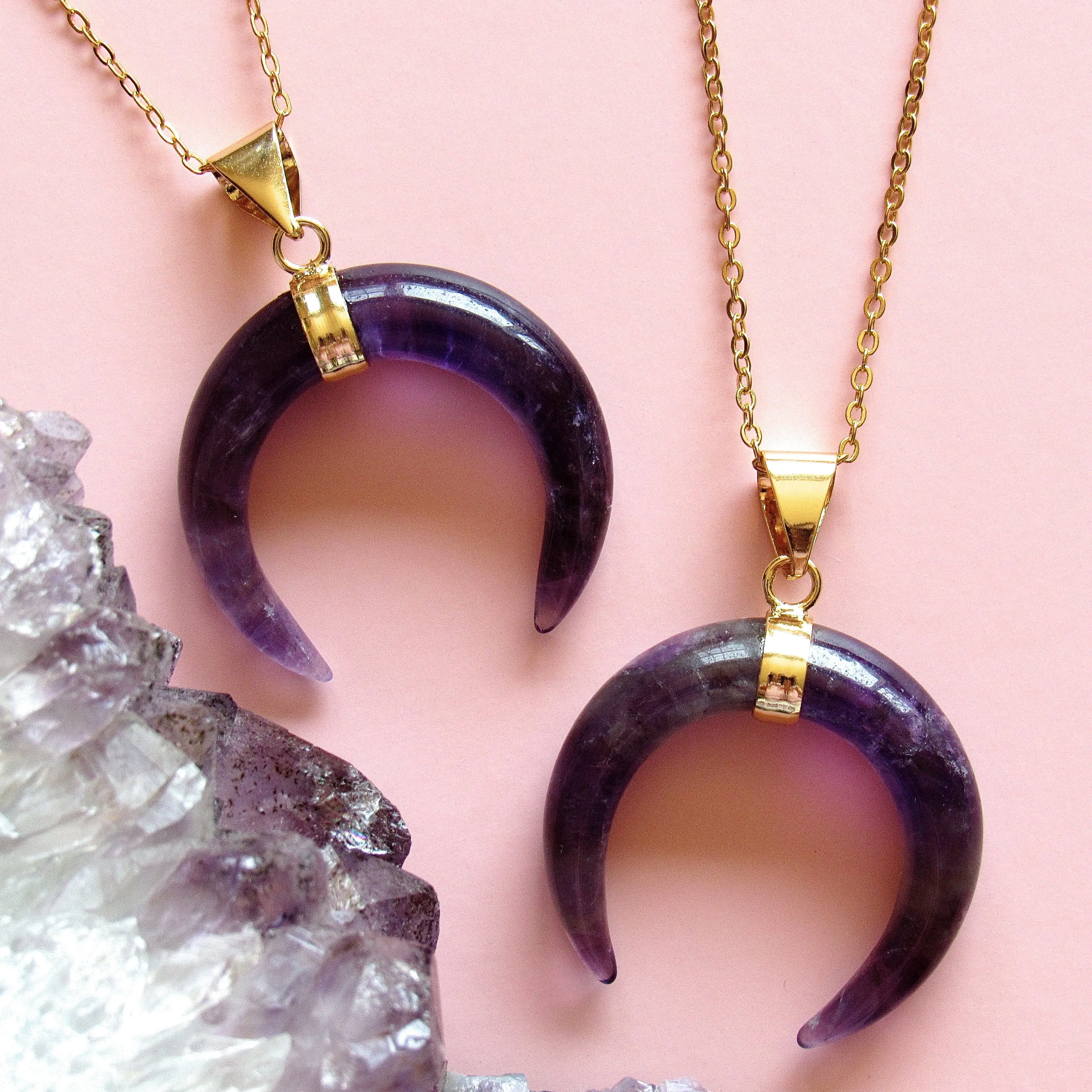 Amethyst Moon Necklaces